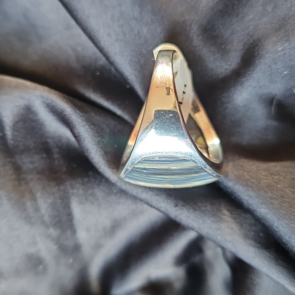 925 Sterling Silver Large Albalone Ring Size 11 Lots of Color Flash NWT - Picture 3 of 6